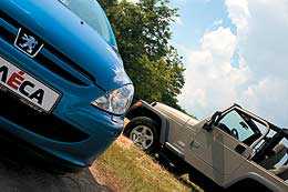 Peugeot 307 CC vs. Jeep Wrangler