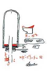 Эскиз первого газового однотрубника, подписанный рукой профессора де Карбона