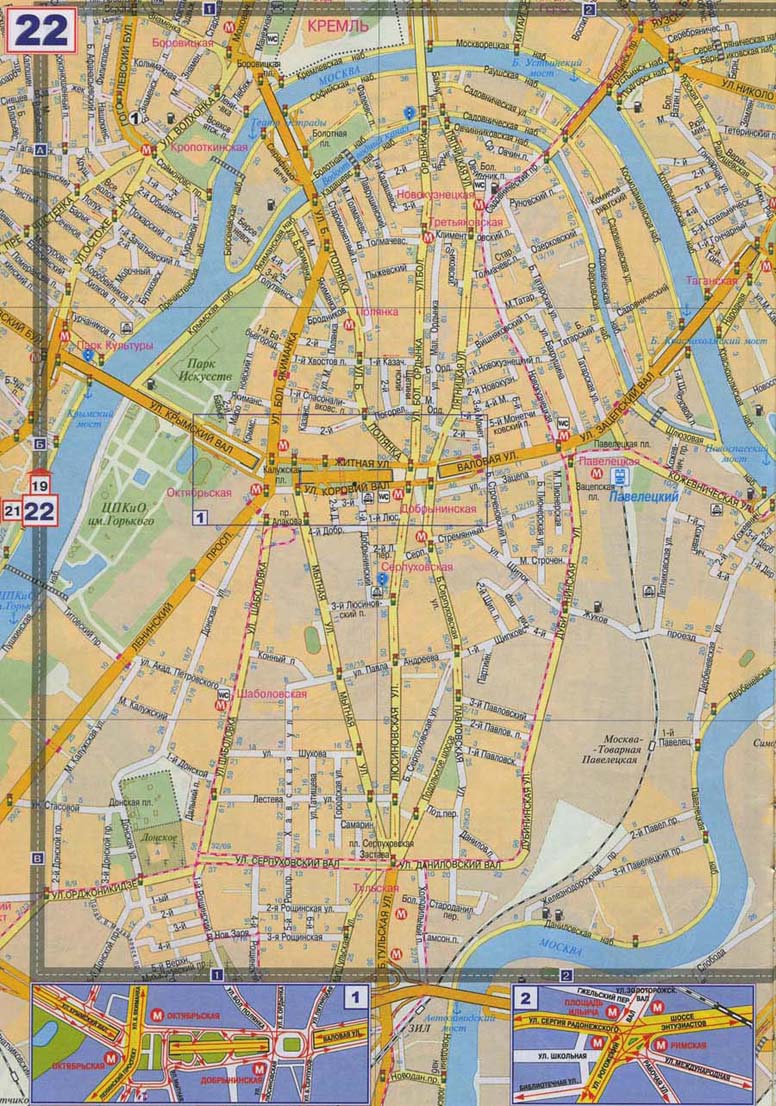 Карта дорог центра Москвы